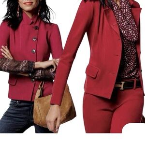 CAbi Cranberry Red Outing Ponte Knit Blazer 12